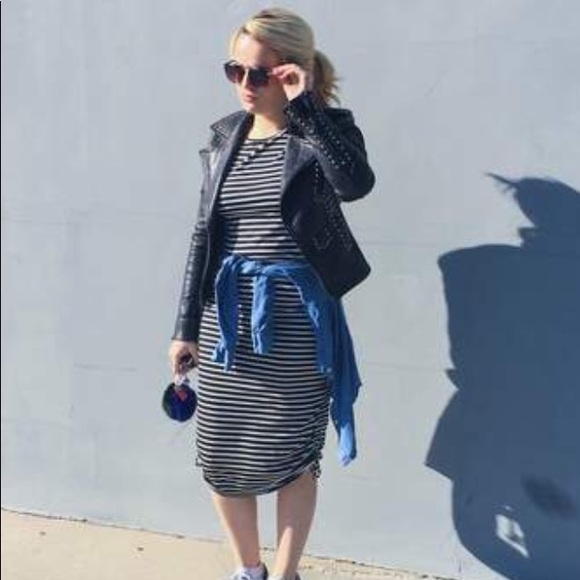 NWT Wukogals stripe knit dress with wide ties - Picture 2 of 2